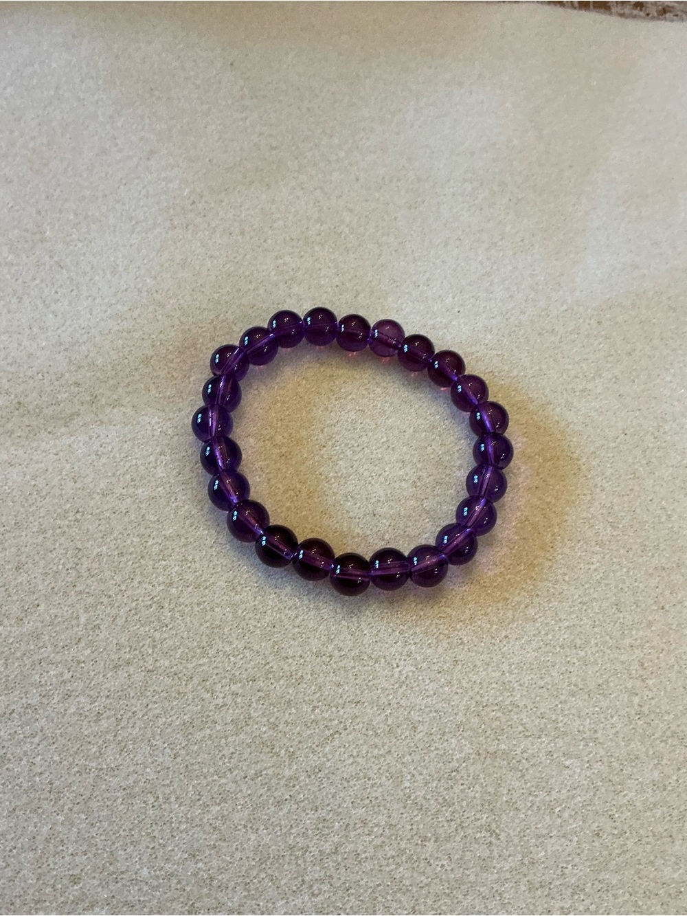 Purple Beaded Stretch Bracelet - Picture 2 of 2